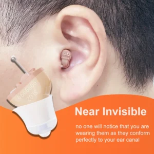 Hearing Aids Audifonos Mini Sound Amplifier for Deafness/the Elderly Volume Control Soft Ear Care Moderate to Severe Loss /Beige