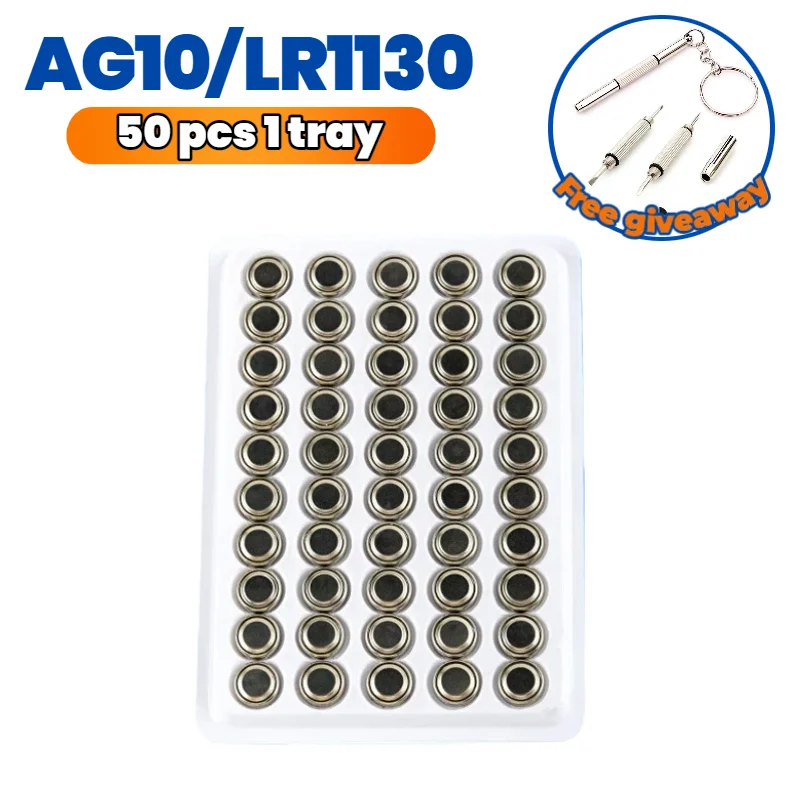 High Quality AG10 LR1130 Button Cell Battery, 1.55V for Hearing Aid, Glucose Meter, Remote Control, Car Key, Calculator - Image 2